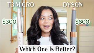 NEW T3 MICRO AIRE 360 VS DYSON AIRWRAP ON CURLY HAIR