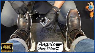 THE GREATEST SHOE SHINER?  Angelo Shoe Shine ASMR