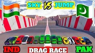 INDIA VS PAKISTAN  GTA 5 INDIA VS PAKISTAN VS SUPER CARS SKY JUMPING DRAG RACE  Gta 5 Gameplay