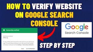 How to verify for google search console  how to verify website on google search console