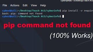 pip command not found 100% Works  Kali Linux