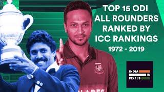 Top 15 ODI All Rounders Ranked By ICC Rankings 1972 - 2019