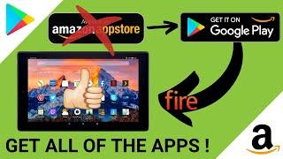 How to Download Google Play Store on Amazon Fire Tablet  No Computer 2021