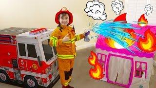 Jannie Pretend Play Rescue w Fire Engine Truck Ride-On Toys