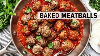 Easy Meatballs Recipe  in a homemade marinara sauce