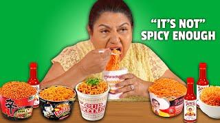 Mexican Moms eat the SPICIEST Noodles