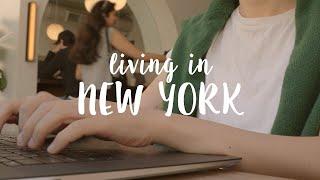 Living Alone in New York  Work Hard Play Hard Home Cooking DIY Sewing A Pouch Vlog