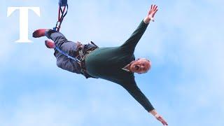 Ed Davey bungee jumps on campaign trail