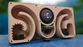 Pallet Wood Subwoofer Bluetooth Speaker DIY - powerful bass