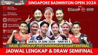 Jadwal Semifinal Singapore Open 2024  Hari Ke 5