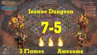 Castle Clash Insane Dungeon 7-5 3 Flames with Trick