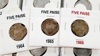 5 Paise Cu-Ni Coins Republic India 1964 to 1966