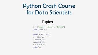 9 Python Crash Course for ML - Tuple in Python  ML for Data Science