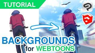 Webtoon Backgrounds Tutorial 3D models editing【CSPSketchup】