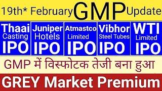 Vibhor Steel Tubes IPO  WTI Cabs IPO  Thaai Casting IPO  Juniper Hotels IPO  All IPO GMP Today