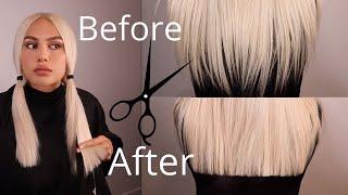 HOW TO TRIM YOUR OWN HAIR BLUNT