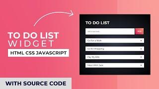 How to Create To Do List With JavaScript  Simple JavaScript Project for Beginners