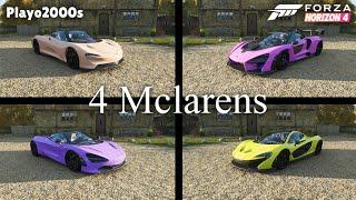 Forza Horizon 4  4 McLarens Head to Head P1 vs 720s vs Senna vs Speedtail