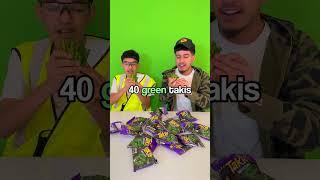 Who Can Eat The Most Green Takis In One Bite?
