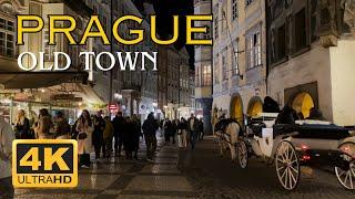 4K Night Walking Around Prague Old Town Streets  Beautiful Atmosphere