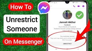 How To Unrestrict Someone On Messenger 2023  Remove Restriction on Messenger