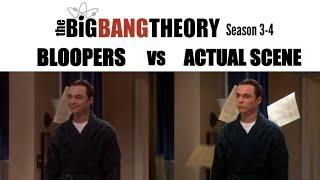 The Big Bang Theory Season 3 & 4  Bloopers VS Actual Scene