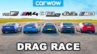 BMW M4 v AMG C63 S vs Lexus RC F v old M3 & C63 DRAG RACE