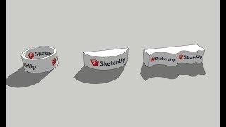 SketchUp 2018 Tutorial Applying Textures onto Curved Circular Convex & Concave Surfaces