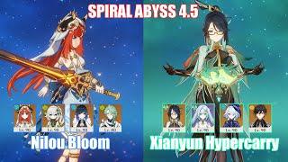 C0 Nilou Bloom & C0 Xianyun Hypercarry  Spiral Abyss 4.5  Genshin Impact