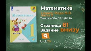 Страница 81 Задание внизу – Математика 1 класс Моро Часть 2