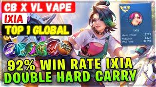 92% Win Rate Ixia Double Hard Carry  Top Global Ixia  CB x VL VAPE - Mobile Legends Emblem & Build