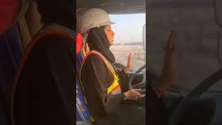 pakistani girl truck driver #professionaldriver #bus #love #truckdriver