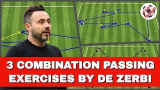 3 combination passing drills by De Zerbi