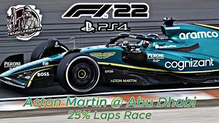 Aston Martin @ Abu Dhabi 25% Laps Race  F1 22 PS4 Gameplay