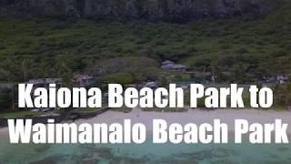 Oahu shore by drone  From Kaiona Beach Park to Waimanalo Beach Park