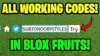 ALL WORKING CODES IN BLOX FRUITS