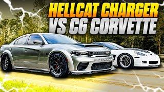 800HP Hellcat Charger vs 500HP Corvette Callaway