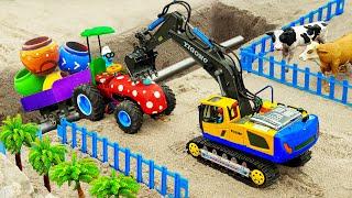 Diy tractor mini Bulldozer to making concrete road  Construction Vehicles Road Roller #48