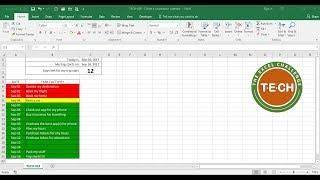 TECH-016 - Create a countdown calendar and combine it with conditional formatting for each task