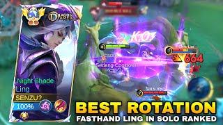 LING FASTHAND BEST ROTATION IN SOLO RANK FOR GET WINSTREAK - Ling Gameplay Mobile Legends