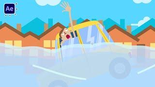 Cartoon Animation Natural Disaster Animation in After Effects Tutorials