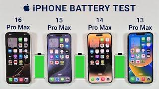 iPhone 16 Pro Max vs 15 Pro Max vs 14 Pro Max vs 13 Pro Max Battery Test  iOS 18 Battery Test