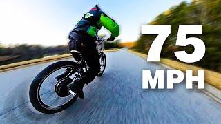 Homemade Electric Bike with Custom 72V Battery Goes 75MPH  14000W