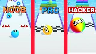 NOOB vs PRO vs HACKER #10 - Ball Run 2048