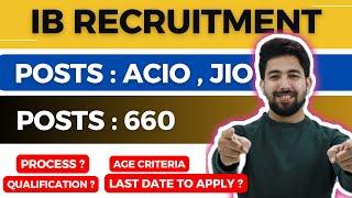 IB Recruitment 2024  Intelligence Bureau Recruitment 2024  Ministry of Home Affairs Vacancy 2024