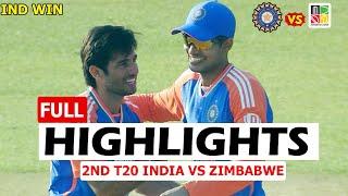 FULL HIGHLIGHTS  INDIA VS ZIMBABWE 2ND T20 MATCH HIGHLIGHTS 2024  IND VS ZIM