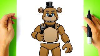 How to DRAW FREDDY FAZBEAR - Five Nights at Freddys -  How to DRAW FNAF Characters  step by step