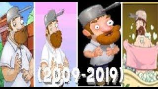 Evolution of Crazy Dave  PvZ PvZ 2 PvZGW PvZGW 2 PvZ Heroes PvZ BfN PvZ3 2009 - 2020