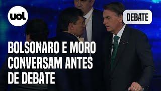 Bolsonaro e Sergio Moro conversam antes de debate veja o vídeo