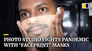 Coronavirus fashion trend? Indian photo studio staying in business with ’faceprint’ masks